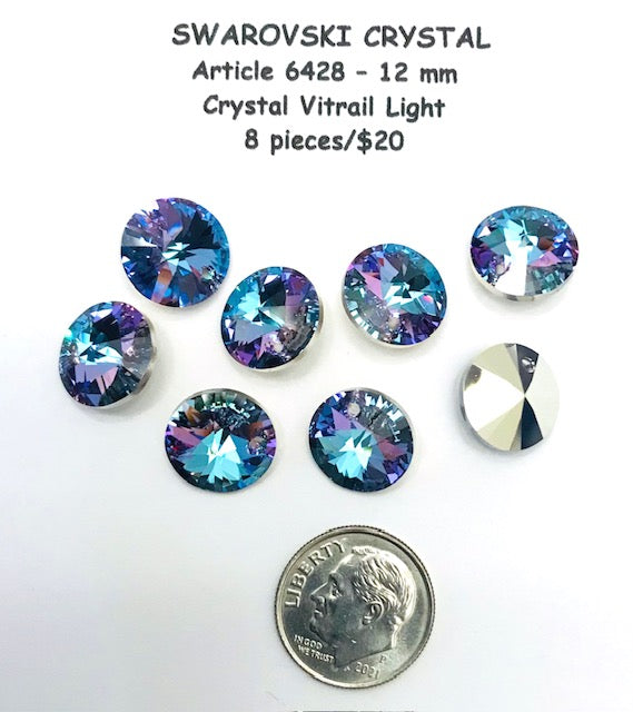 Swarovski Crystal Beads/Pendants - Article 6428 - 12mm - Crystal Vitrail Light