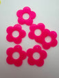 Flower Pendant 35mm Pink Opal Neon