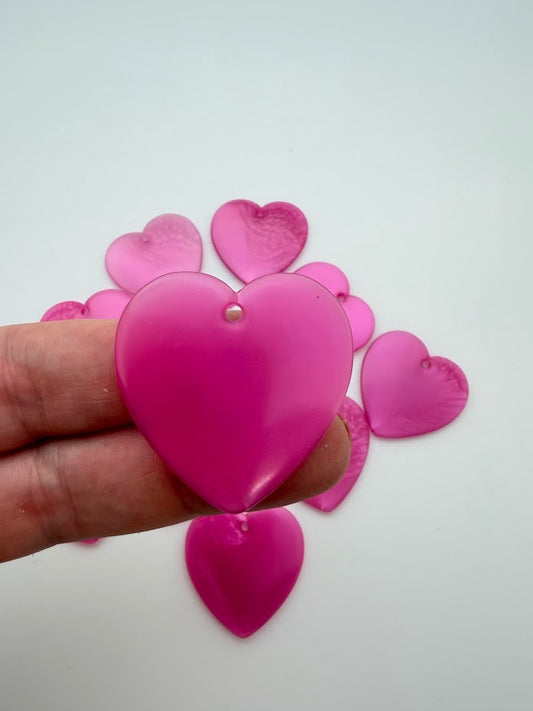 Heart Pendant 38mm Rose Pink Pearl