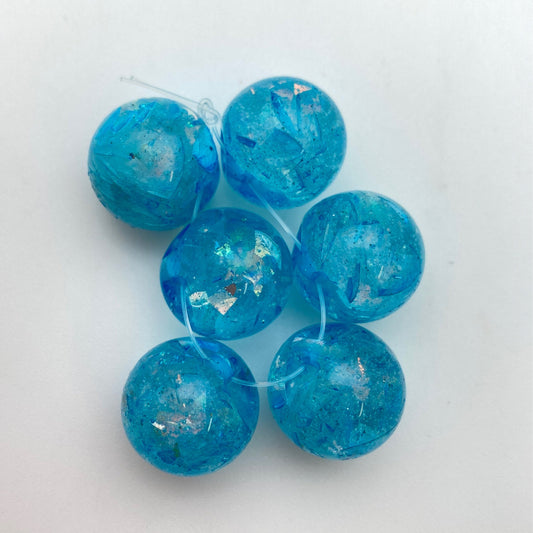 Glitter Bauble 16mm Capri Confetti