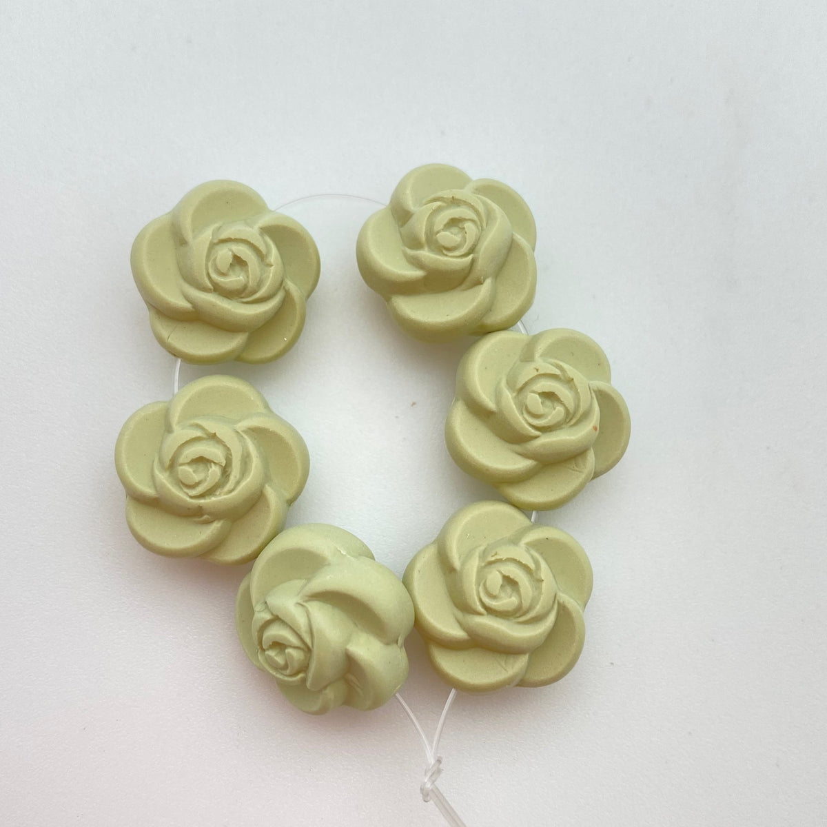 Rose Bead 16mm Avocado