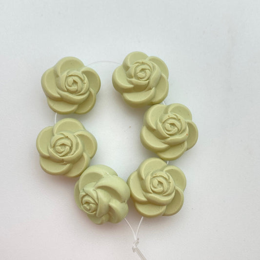 Rose Bead 16mm Avocado