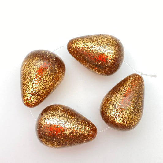 Glitter Drop 28mm Brass