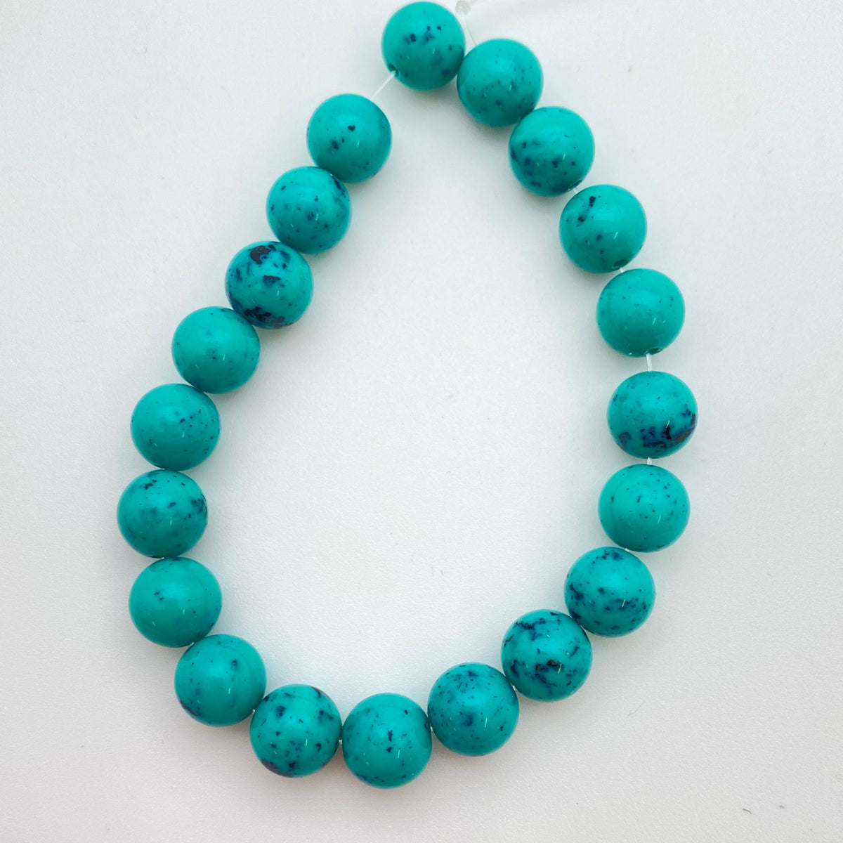 Round 10mm Turquoise Fleck