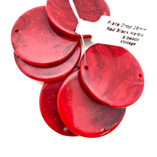 Plate Drop 28mm Red Marble