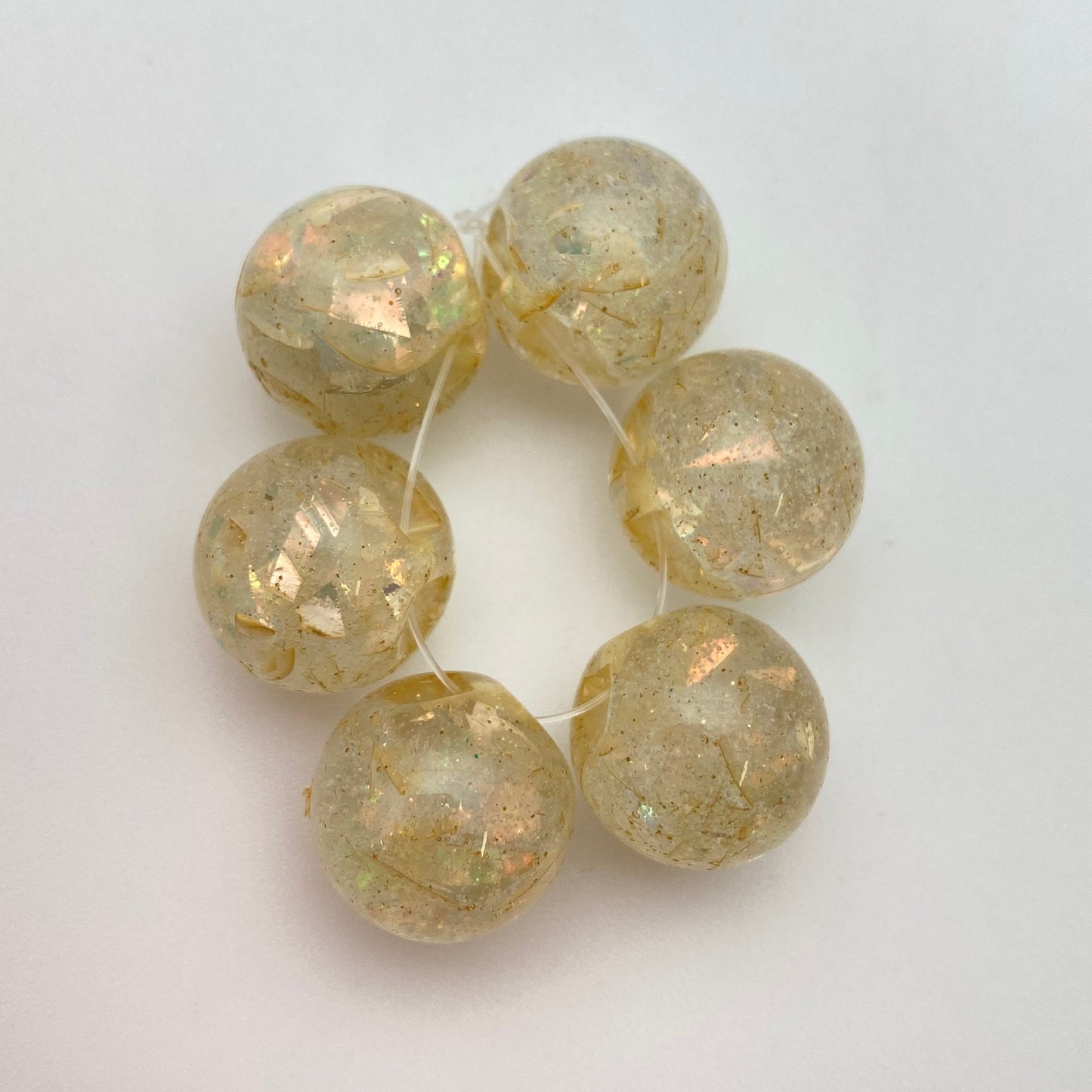 Glitter Bauble 16mm Opal Confetti