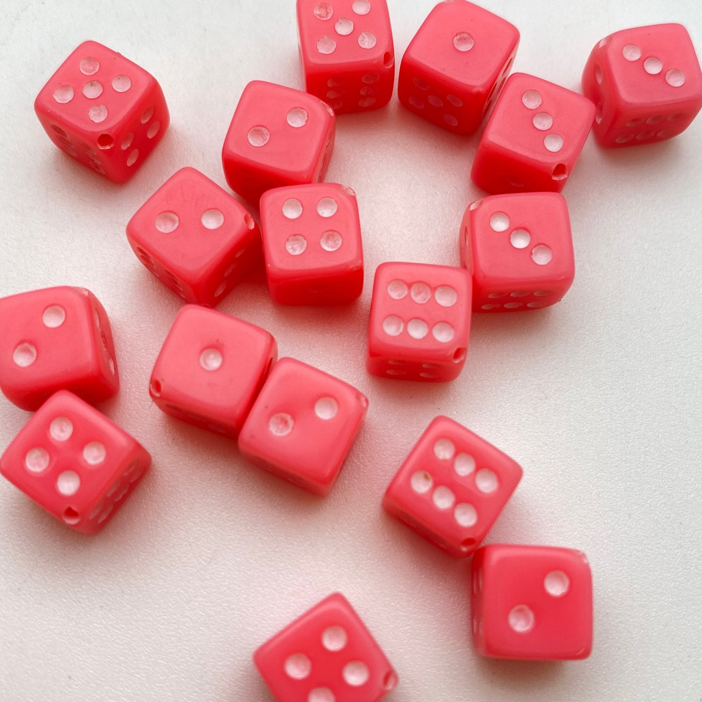 Dice Beads 9mm Pink