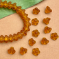 Honey Orange Matte Bell Flower Large Cap Beads - 25 Pieces