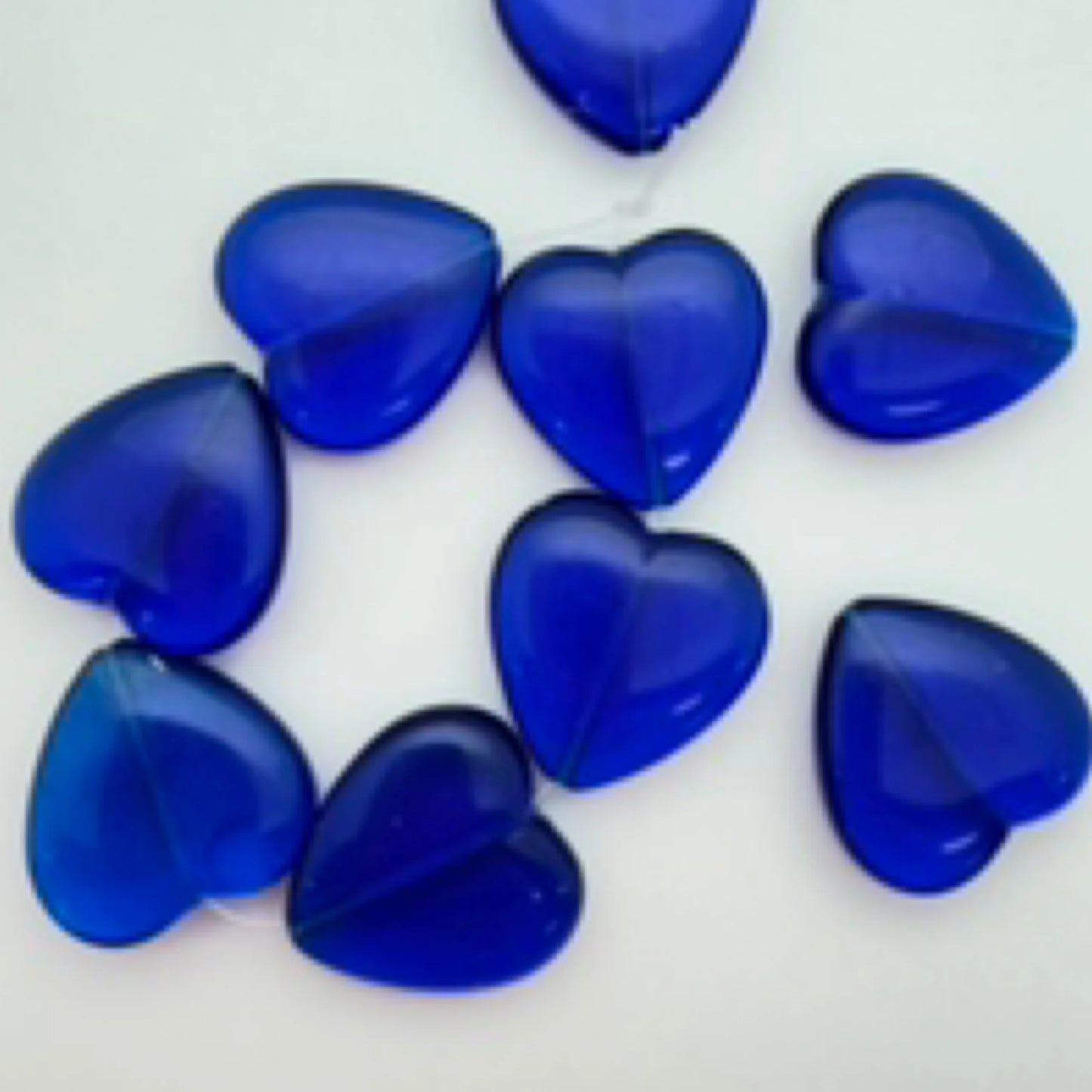 Heart Bead 20mm Cobalt