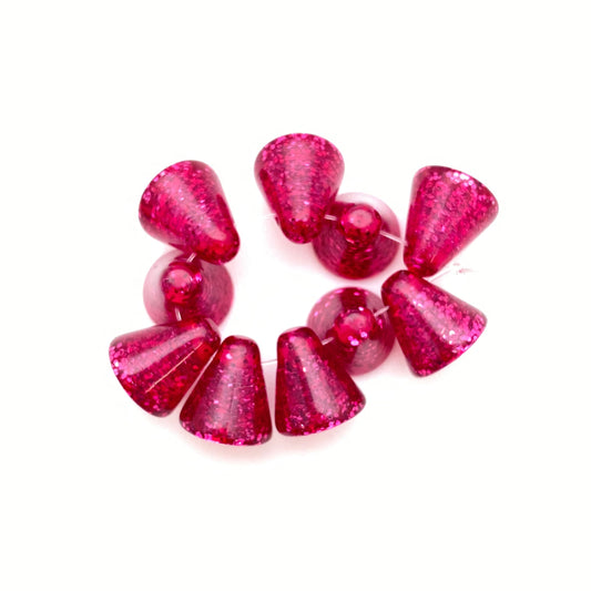 Glitter Drum Drops 10mm Magenta