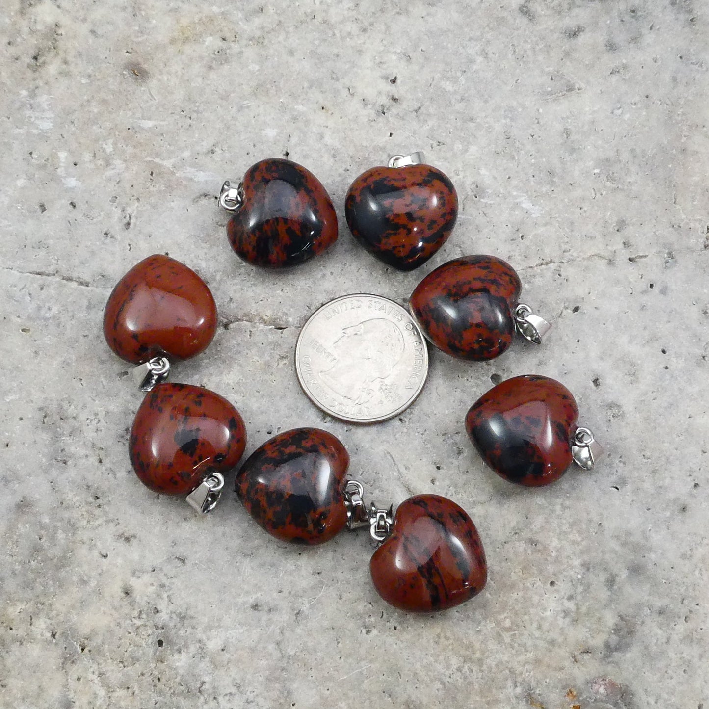 Mahogany Obsidian 20x19mm Heart Pendant