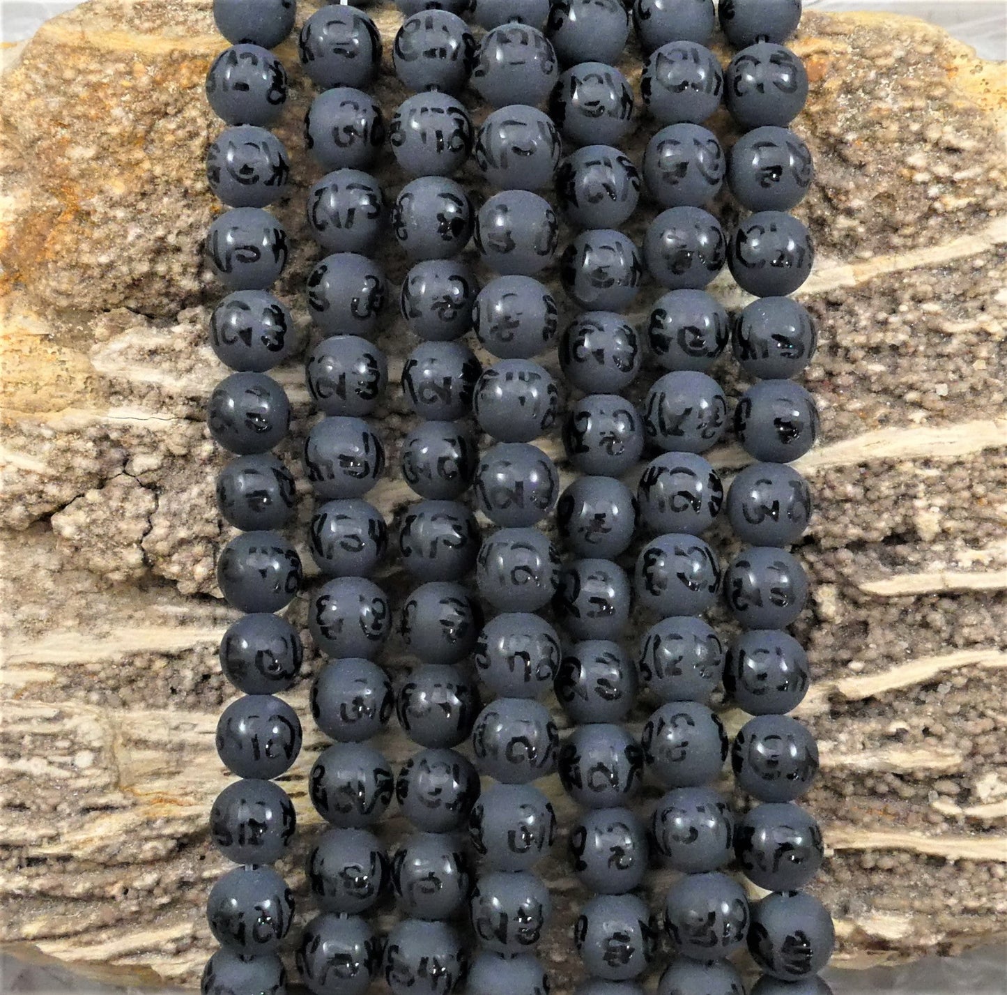 Onyx w/ Mantra Symbol Matte Round