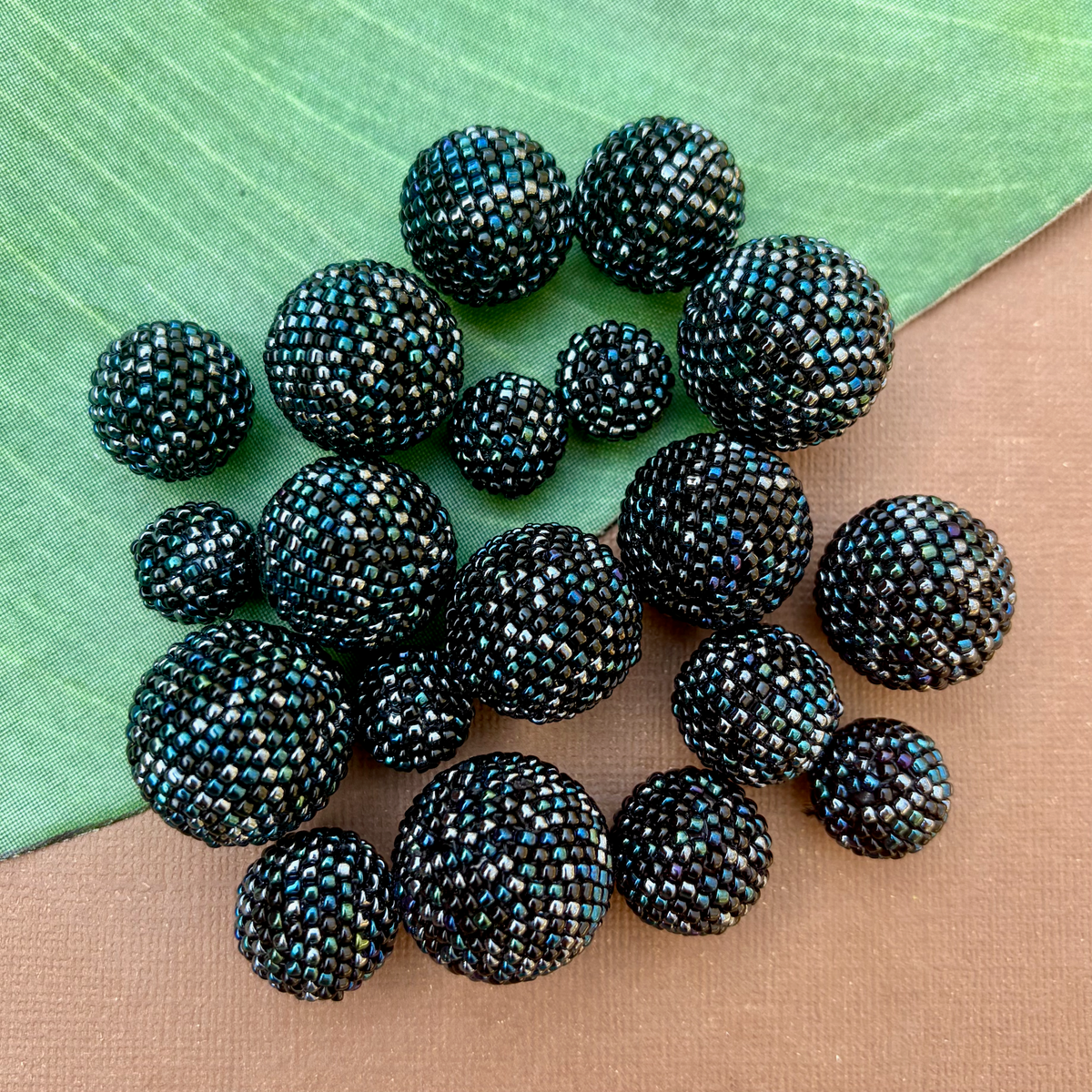 Midnight Blue Beaded Beads - Confetti