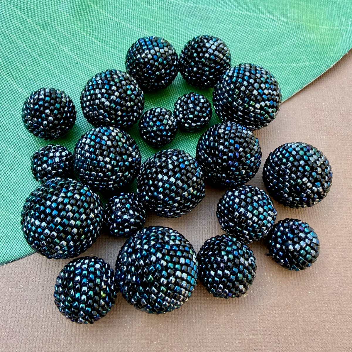 Midnight Blue Beaded Beads - Confetti