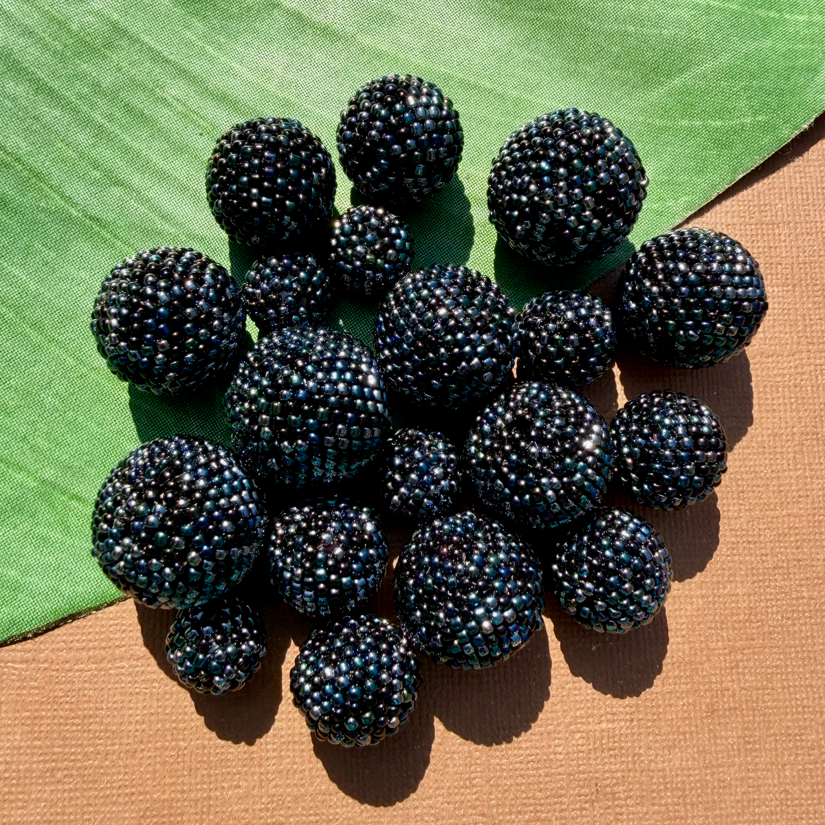 Midnight Blue Beaded Beads - Confetti