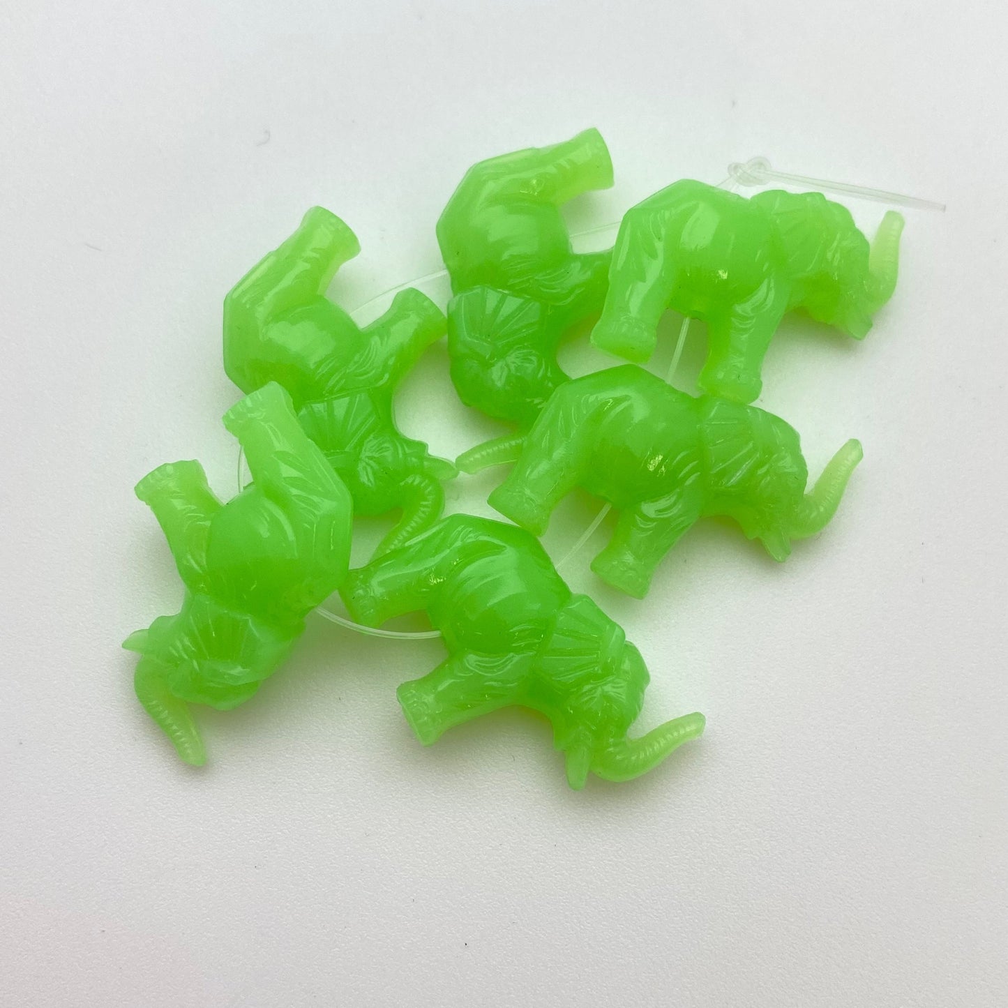 Elephant Bead 23x17mm Neon Green