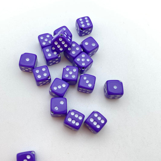 Dice Beads 9mm Purple