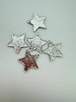 Star Charm 27mm Glitter Silver