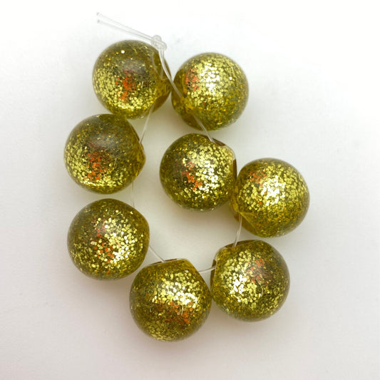 Glitter Bauble 14mm Limoncello