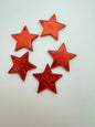 Star Charm 27mm Glitter Red