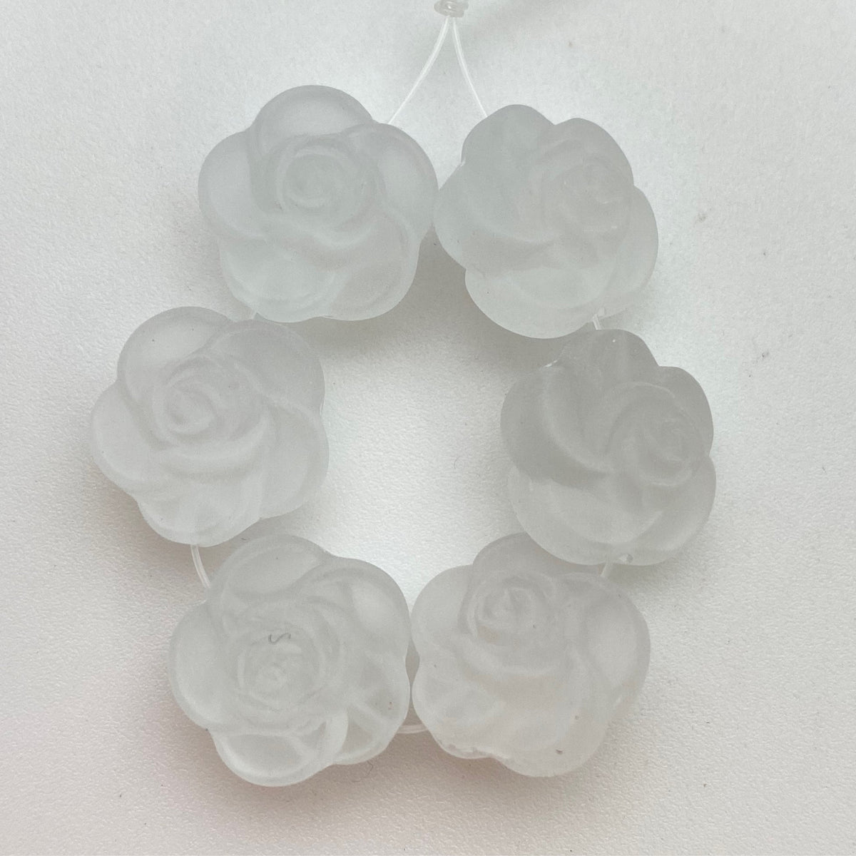 Rose Bead 16mm Clear Matte