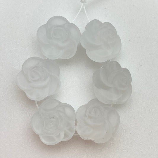 Rose Bead 16mm Clear Matte