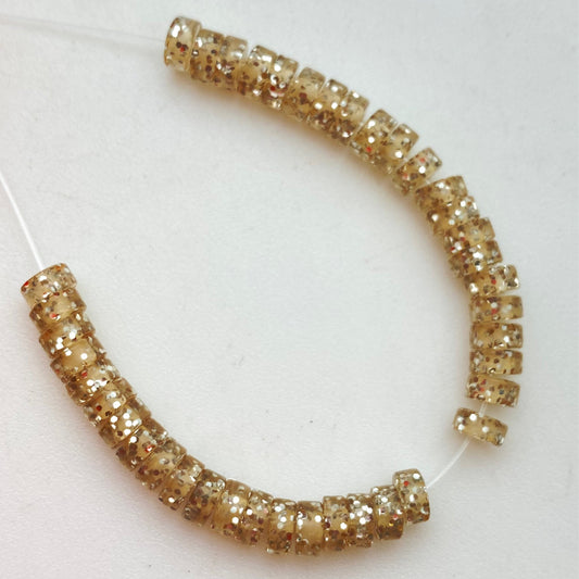 Glitter Rondelle 4mm Silver