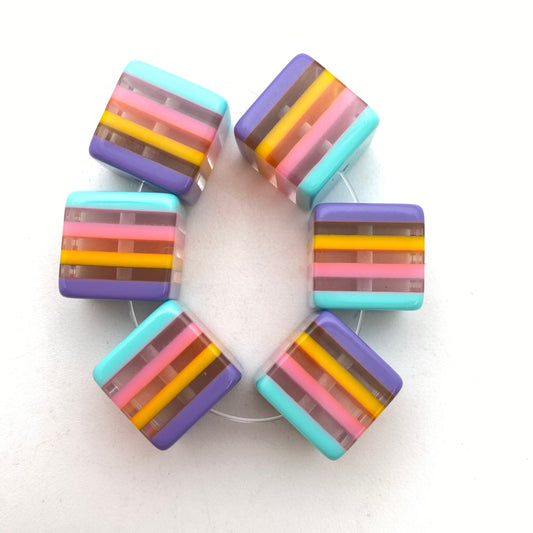 Layered Cube 12mm Multi Neon