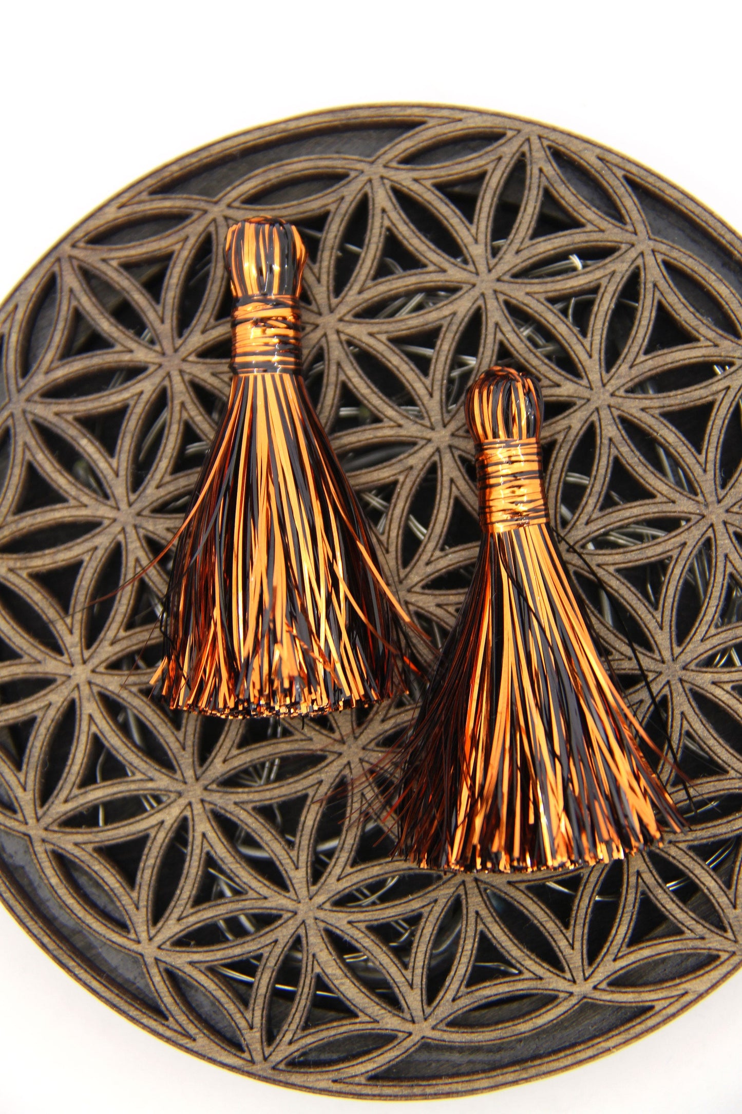 Halloween Tinsel Tassels, 2.5" Metallic Jewelry Making Tassels