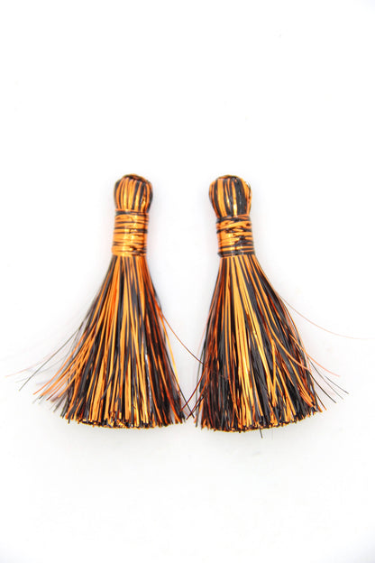 Halloween Tinsel Tassels, 2.5" Metallic Jewelry Making Tassels
