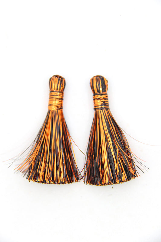 Halloween Tinsel Tassels, 2.5" Metallic Jewelry Making Tassels