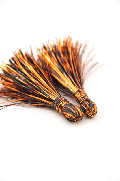 Halloween Tinsel Tassels, 2.5" Metallic Jewelry Making Tassels