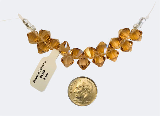 Swarovski Crystal Beads - Article 6328 - 8mm - Light Colorado Topaz
