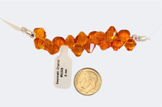 Swarovski Crystal Beads - Article 6328 - 8mm - Tangerine