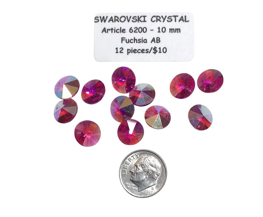 Swarovski Crystal Beads/Pendants - Article 6200 - 10mm – Fuchsia AB