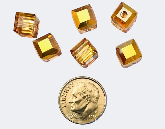 Swarovski Crystal Beads – Article 5601 – 8mm – Crystal Metallic Sunshine
