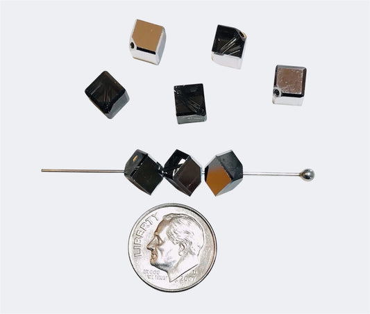 Swarovski Crystal Beads – Article 5601 – 6mm – Black Diamond Comet Argent Light