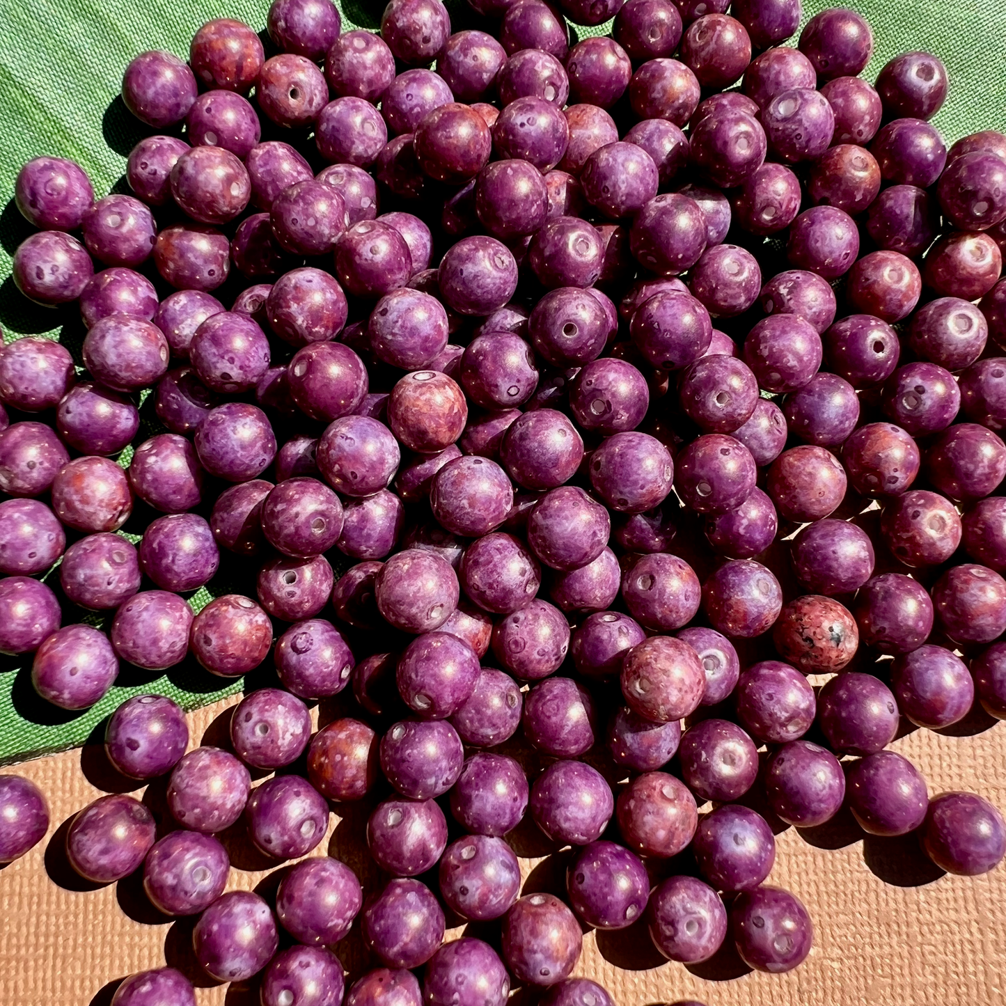 Picasso Dark Purple 8mm Round Beads - 100 Pieces