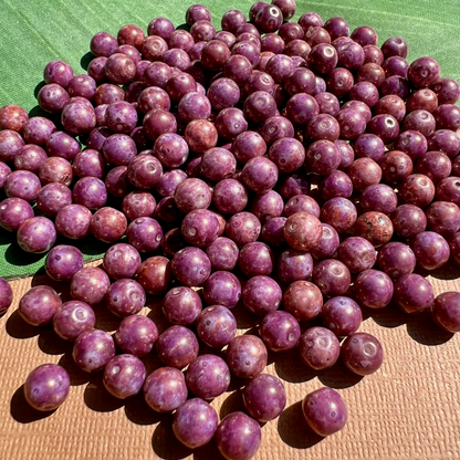 Picasso Dark Purple 8mm Round Beads - 100 Pieces