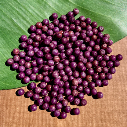 Picasso Dark Purple 8mm Round Beads - 100 Pieces