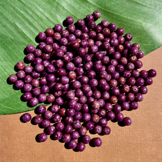 Picasso Dark Purple 8mm Round Beads - 100 Pieces