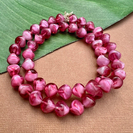 Pink Organic Round 9mm Beads - 100 Pieces