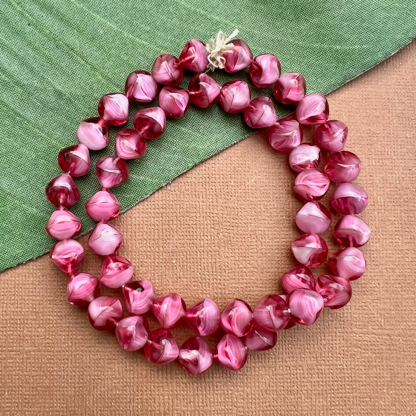 Pink Organic Round 9mm Beads - 100 Pieces