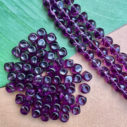 Purple Diamond Cube Beads - 50 Pieces