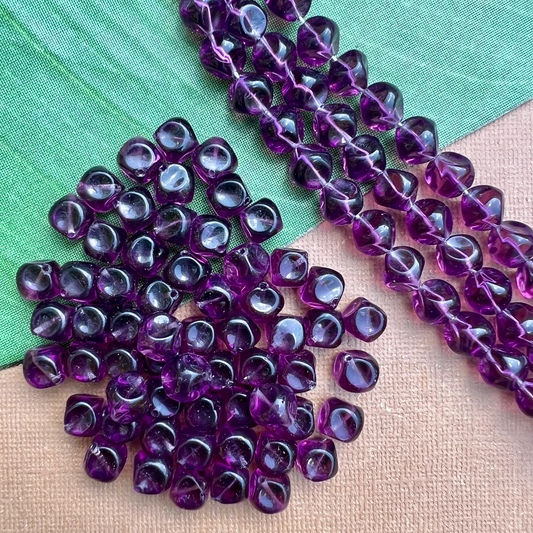 Purple Diamond Cube Beads - 50 Pieces