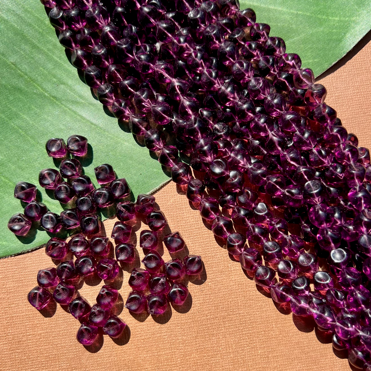 Purple Diamond Cube Beads - 50 Pieces