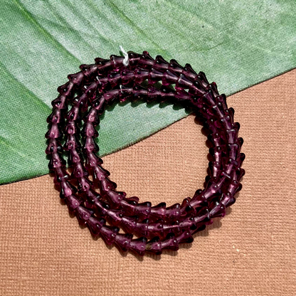 Purple Small Flower Cap Beads - 100 Pieces