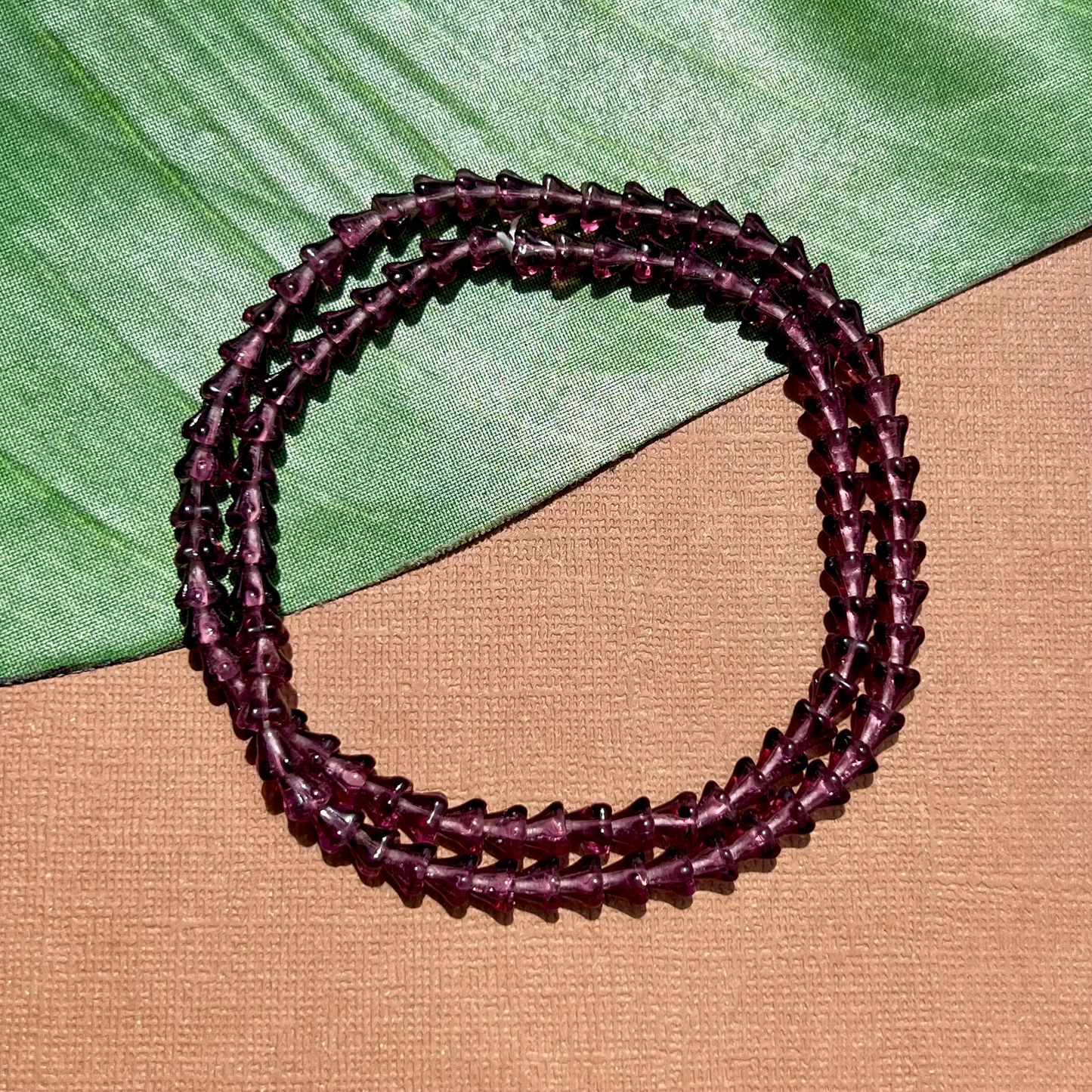 Purple Small Flower Cap Beads - 100 Pieces