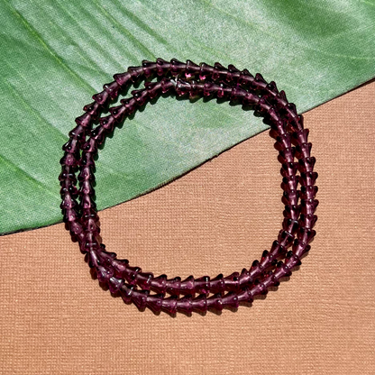 Purple Small Flower Cap Beads - 100 Pieces