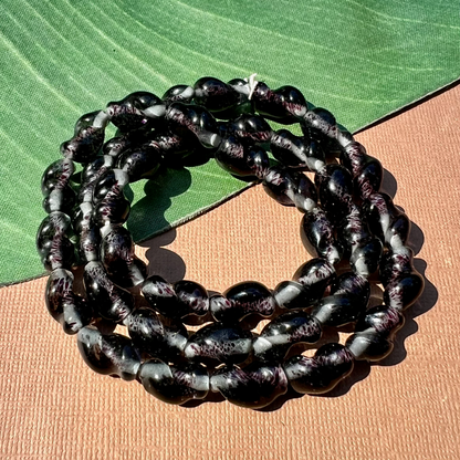 Purple Twisted Tube Beads - 40 Pieces